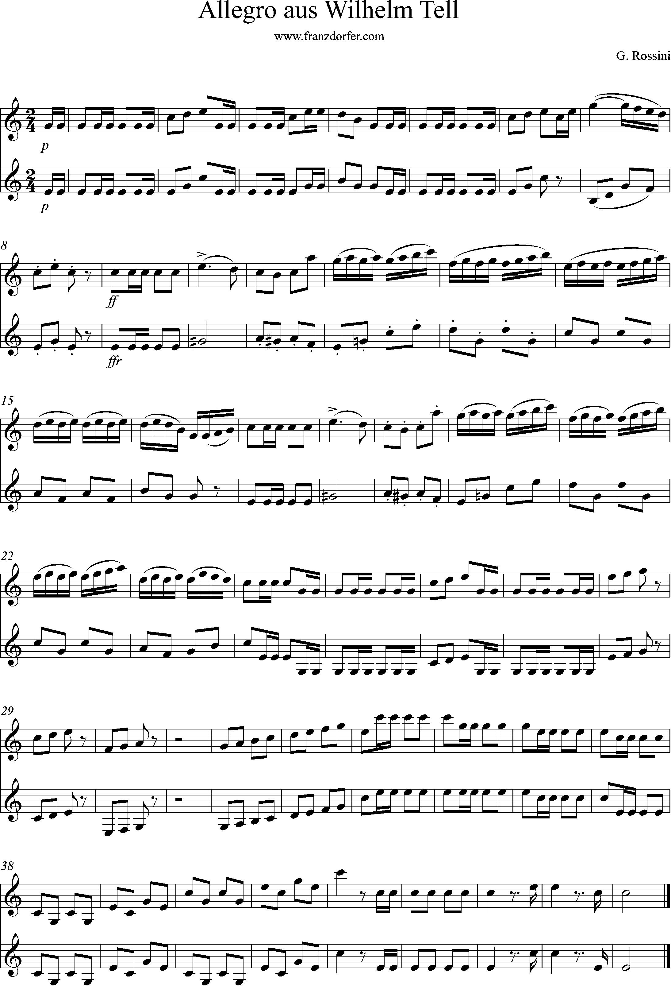 Klarinettenduett - Wilhelm Tell, Rossini